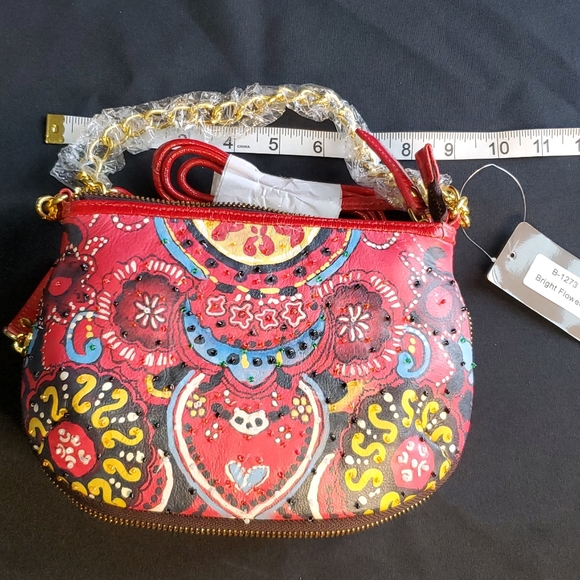 Sharif  Hand painted & Beaded bag . NWT - Picture 6 of 6